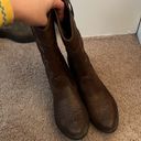 Cat and jack  Brown Zipper Western Cowboy Boots Size 5 Youth Size 7 Woman’s Photo 2