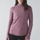 Lululemon  Warm Your Core Long Sleeve Tee Heathered Bordeaux Drama W-324 Size 4 Photo 0