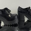 Soda Vintage Y2K Black Faux Leather Chunky Platform Lace Up Heeled Oxford Shoes Photo 3