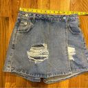 SheIn Y2K Grunge Blue Distressed Jean Denim Shorts Mini Skort Women’s Size XS Photo 2