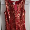 Love Culture NWT  Red Gold Foil Wrap Dress Size S Photo 0