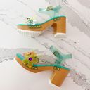 Betsey Johnson  Beckket Turquoise Multi Transparent Flower Sandals Photo 7