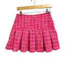 The Moon Day +  hot pink tweed pleated mini skirt size medium NEW Photo 1