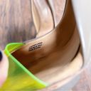 L.A.M.B. . • Harlie Pump heel d'orsay stiletto taupe leather neon green platform Photo 5