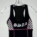 Bebe  Sport Tank Womens Small Black White Solid Stripe Sports Bra Y2K Athleisure Photo 3