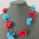 Boutique Hippie style blue and red floral headband Photo 2