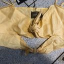 Reformation NWT  Peyton Linen Tie Front Crop Top in Buttercup Yellow Size Large Photo 4