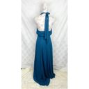 Yumi Kim  Keyhole Halter Starlet Teal High Slit Maxi Cocktail Gown NWT Photo 7