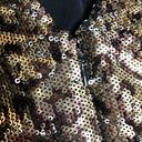 Dress the Population Lolita Sequin Mini Dress Metallic Gold Leopard Print size L Photo 13