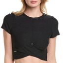 Beyond Yoga  - Under Over Cropped Tee in Dark Gray Photo 3