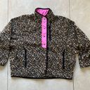 American Eagle  Outfitters Leopard Print Neon Pink Fleece Bomber Jacket Size M Photo 6