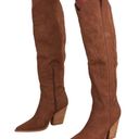 OASIS SOCIETY Western Stitching Suede Heel Boot Brown Cowgirl Cottage Y2K Boho 9 Photo 1