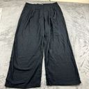 Abercrombie & Fitch Abercrombie Fitch Pants Womens Size Large Black Wide Leg Linen Blend Pull On Photo 0