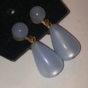 Vintage Blue  Moon Glow Dangling Screw Back Earrings Photo 3