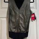 Commando  Gunmetal V Neck Faux Leather Bodysuit Photo 0