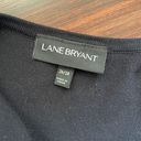 Lane Bryant Criss Cross Rib Knit Black Sweater Photo 3