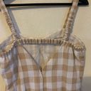 &merci &Merci Taupe Gingham Woven Bustier Cutout Back Cottagecore Mini Dress Size M Photo 6