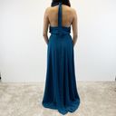 Yumi Kim NEW  Womens M High Demand Maxi Dress Ink Blue Halter Top Gown Photo 14