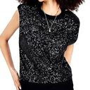 INC  Black Sleeveless Sequin Sweater Vest M Photo 0