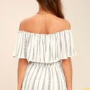 Lulus Lulu’s See Ya There White Print Off-the-Shoulder Romper Photo 2