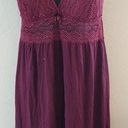 Daisy Fuentes  Nightgown Babydoll Nightie Sexy Womens L Red Wine  Lingerie Photo 0