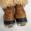 Crocs  Women’s Brown Winter Snow All Cast Faux Fur Duck Boots Size 8 Photo 6