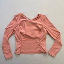 Sweaty Betty  Top Womens 10 Pink Long Sleeve Ribbed Shelf Bra Ballet Yoga Dance Photo 0