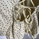 Urban Outfitters  Pale Yellow Polka Dot Tie Open Back Peplum Top Large Photo 6