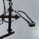 Cross necklace on silver look chain with pendant cross gemstone look Photo 1