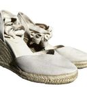 Reformation  Camilla Lace Up Wedge Espadrille Sandals Closed Toe Casual Cream 7M Photo 0