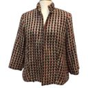 Chico's  Fabulous Fall Signie Wool Blend Black Metallic Tweed Plaid Blazer Jacket Photo 1