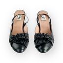 Barney’s New York HTF: Barneys New York Coop ꧁ Slingback Ruffled Leather Ballet Flats ꧂ Black Photo 0