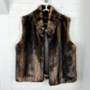 Valerie Stevens Vintage  Multi Brown Faux Fur Vest Size L/XL Photo 0