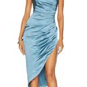 Elliatt Cocktail Dress Blue One Shoulder Ruched NWT Photo 0