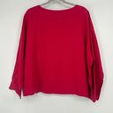 Bryn Walker  100% Linen Top Red Oversized Lagenlook Long Dolman Sleeves Size M Photo 5