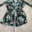 Iris Boho Black Floral Romper With Pockets Size Large Photo 5