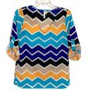 Hello Miss  Multicolor Chevron Blouse Small Photo 0