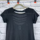 Athletic Works mesh short sleeve top scoop back w/straps hi low Black sz small women Photo 2