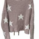 The Moon  & Madison Womens Sz L Cropped Beige Long Sleeve Round Neck Sweater w/Stars Photo 3