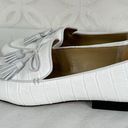 Ann Taylor  Ursula Croco Tassel Loafer Leather White Size 7 Photo 2