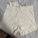 ZARA White Ruffle Shorts Photo 2