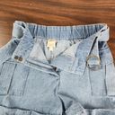 INC Jeannie Mai for  Light Wash Blue Denim Cargo Shorts Belt Size 10 Photo 4