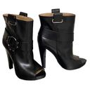 Jessica Simpson  'Light' Black Leather Harness Heeled Boots Photo 2