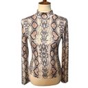 SheIn  reptile print long sleeve soft blouse with mock turtleneck lightweight siz Photo 1