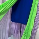 Three Floor Sz 4  High Time Royal Blue, Neon Green and Lavender Color Block Dress Photo 6