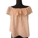 Rebecca Minkoff  Coral Ruffles Off Shoulder Blouse light Pink Size Small Photo 3