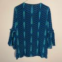 Disney NWT  x Figue Women's size Large Ameena Aladdin Beaded Blue Silk Top Photo 7