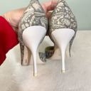 DKNY  Women's Gray Paisley Print Pointed Toe High Stiletto Heel Sandal Size 8 Photo 4