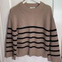 Magaschoni  Sweater Women's Crew Neck Black Taupe Striped Pull Over W-171 Sz M Photo 0