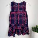 Maison Jules  Peplum Navy Floral Tank Top Blouse Small Photo 66